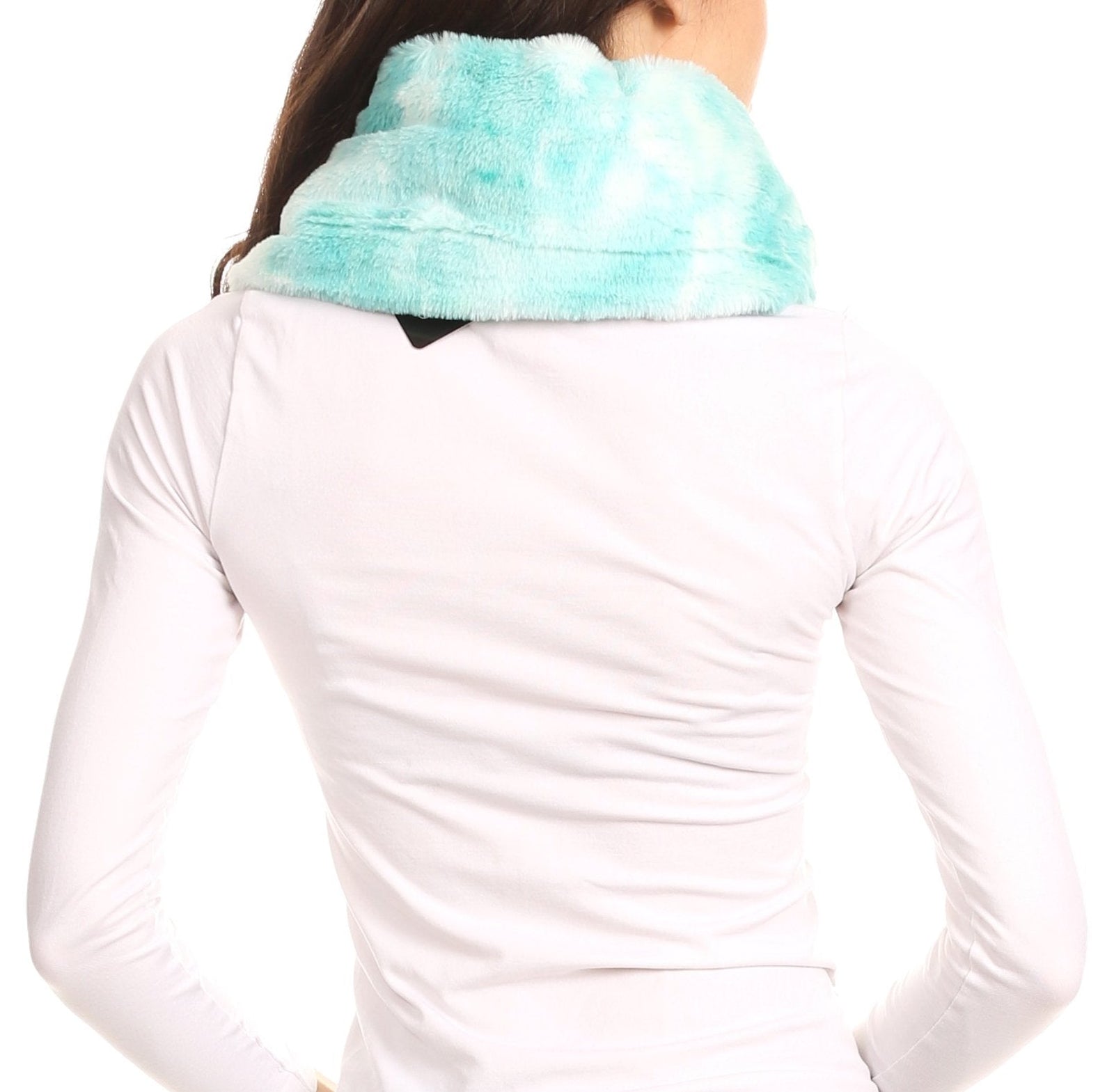 Bufanda infinita envolvente, reversible, de pelo corto y suave, Sakkas Abir