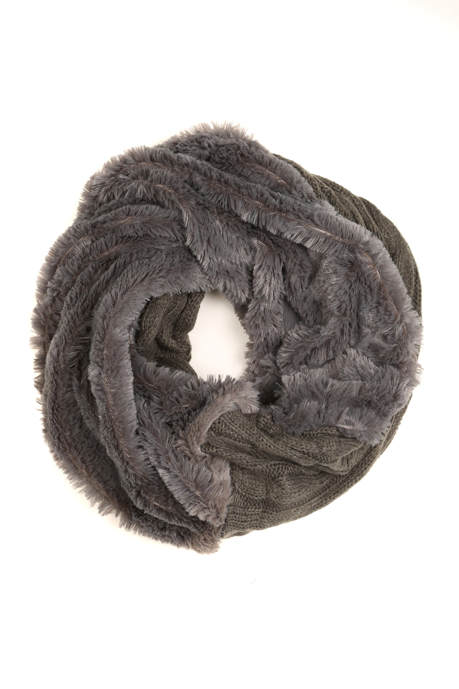 Bufanda infinita envolvente, reversible, de pelo corto y suave, Sakkas Abir