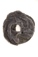 Bufanda infinita envolvente, reversible, de pelo corto y suave, Sakkas Abir