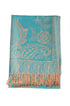 Sakkas Damari Women's Silky Soft Reversible Border Woven Pashmina Scarf Shawl Wrap