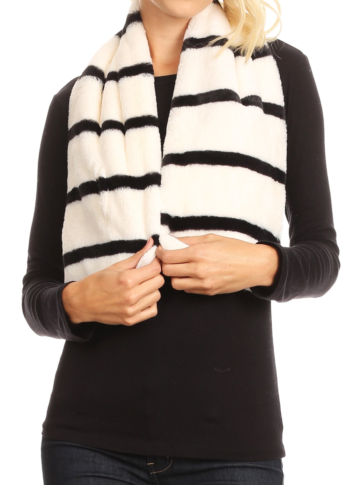 Sakkas Colette Faux Mink Warm Winter Soft Luxurious KeyHole Scarf