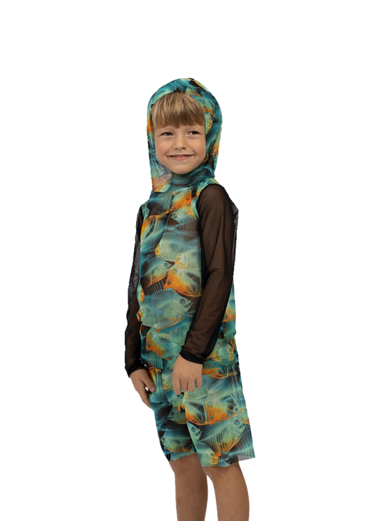 Kid's Smart T-Shirt With Hood Fish