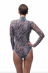 Fake Zebra Zipper Swimsuit With Sleeves