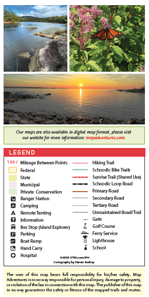 DownEast Acadia from Ellsworth to Jonesboro Hiking Trail Map