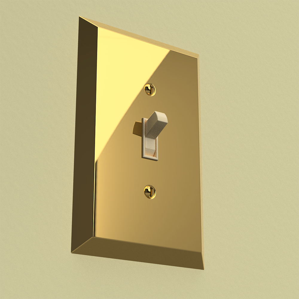 Century Polished Brass Steel - 1 Cable Jack Wallplate