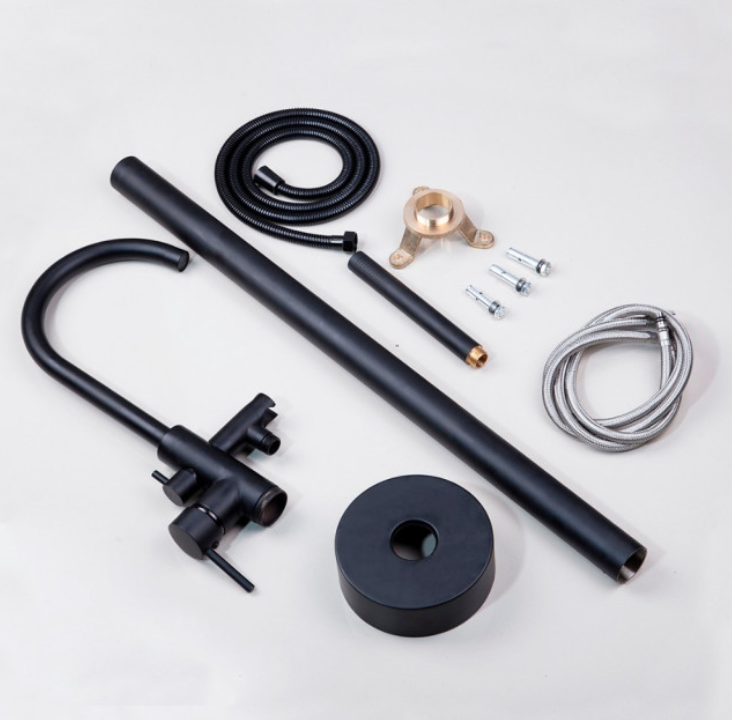 Grifo de bañera de suelo Zeek negro mate F-TB51