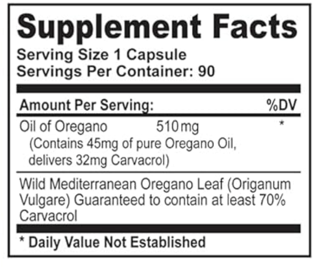 Aceite de orégano silvestre natural de California: potente refuerzo inmunitario y digestivo (400 mg, 90 cápsulas)