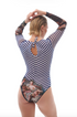 Stripes Swimsuit With Sleeves