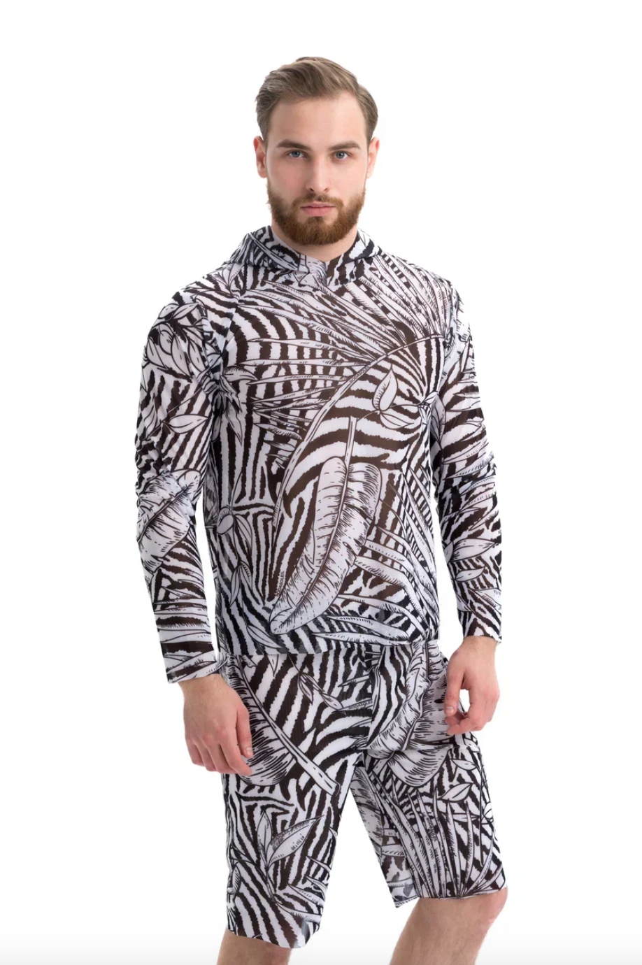 Men's Smart T-shirt without Hood SPF35 protection Fake Zebra