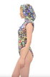 Snake One-piece Sleeveless Swimsuit with Hood & Lace