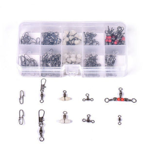 Stainless Steel Fishing Terminal Tackle Swivel & Snap Set (100 Pack)