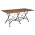 Seven Piece Dining Set with 32 x 72" African Teak Slat Top Table and Four Side Chairs and 2 Armchairs