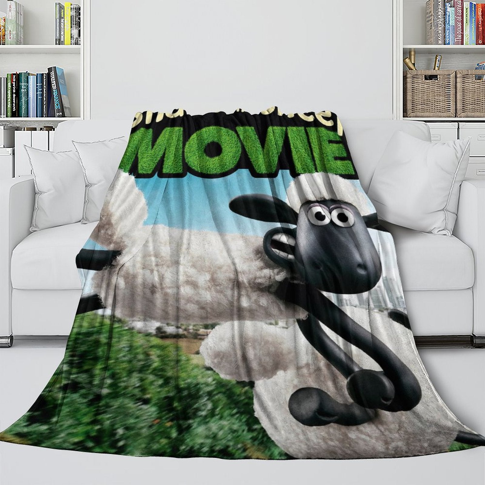 Manta de franela polar de la oveja Shaun para decoración de habitación