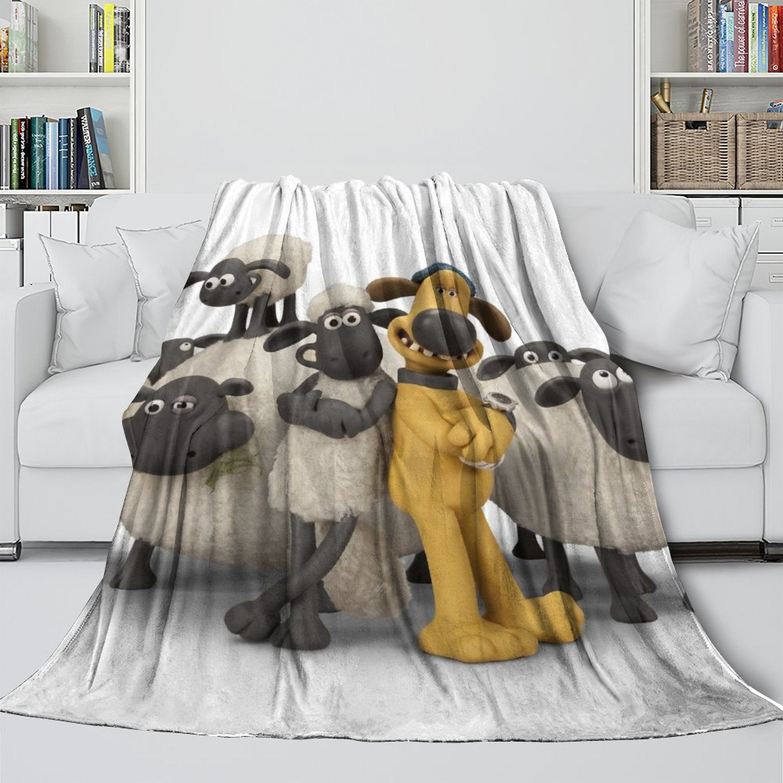 Manta de franela polar de la oveja Shaun para decoración de habitación