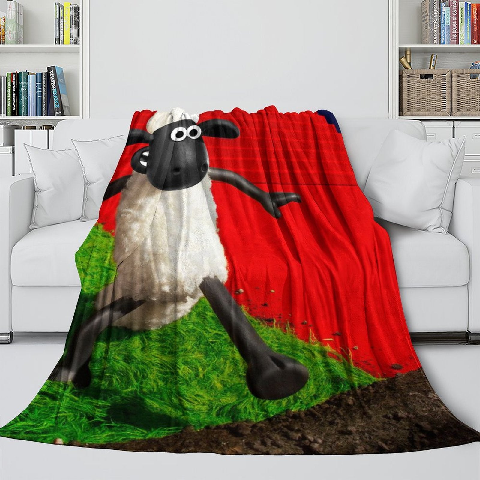 Manta de franela polar de la oveja Shaun para decoración de habitación