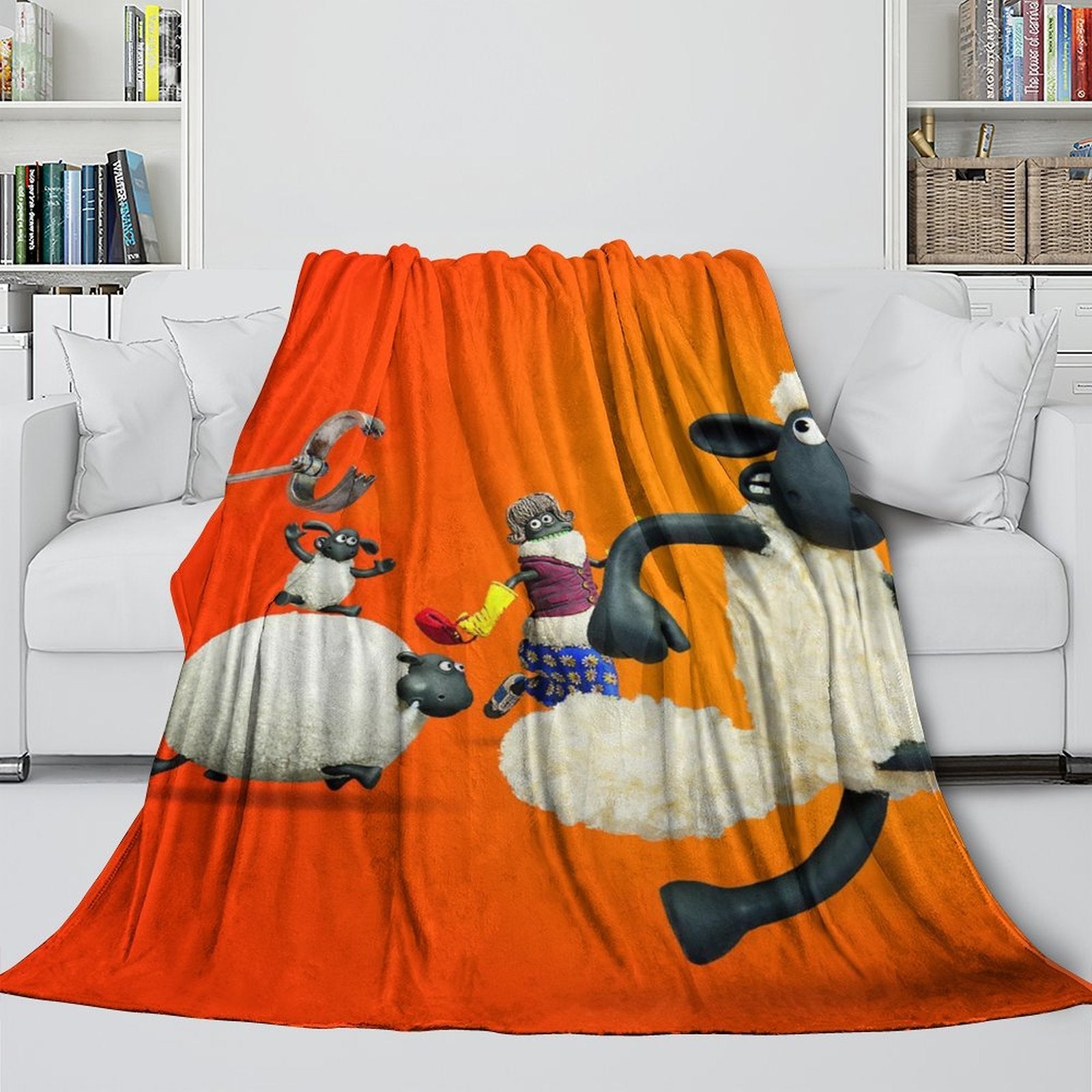 Manta de franela polar de la oveja Shaun para decoración de habitación