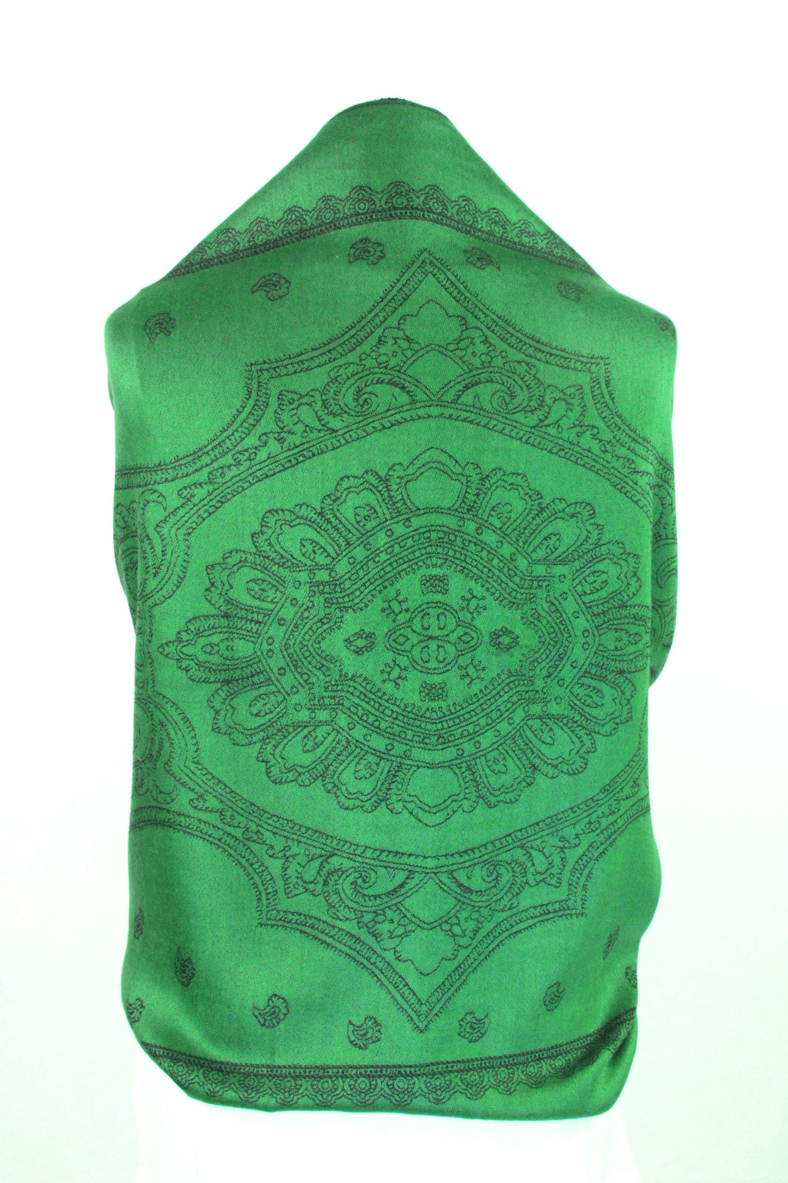 Sakkas Lightweight Two Tone Paisley Design Pashmina Fringe Scarf / Stole / Wrap