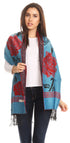 Sakkas Soffia Damask Rose Super Soft and Warm Pashmina Scarf Shawl Vegan Work