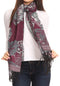 Sakkas Aurora Floral Rose Pashmina Scarf Shawl with Fringe Super Warm Soft Vegan