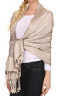 Sakkas Aubry dual colored ranunculus border soft Pashmina/ Shawl/ Wrap/ Stole