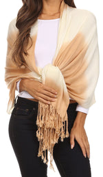 Sakkas Vicki Trendy Ombre Stripe Tie Dye Pashmina/ Shawl/ Wrap/ Stole