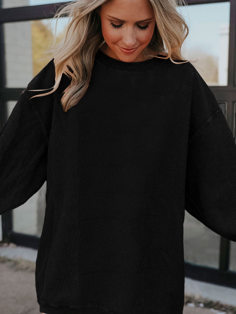 Simple and Stylish Ribbed Knit Sweater