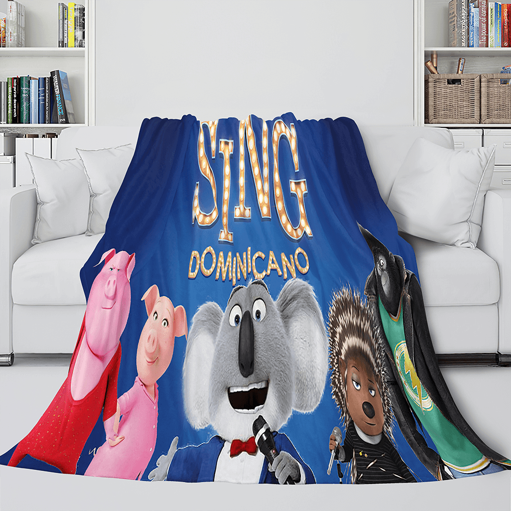 Manta de franela polar Sing 2 para cosplay, regalo de Navidad