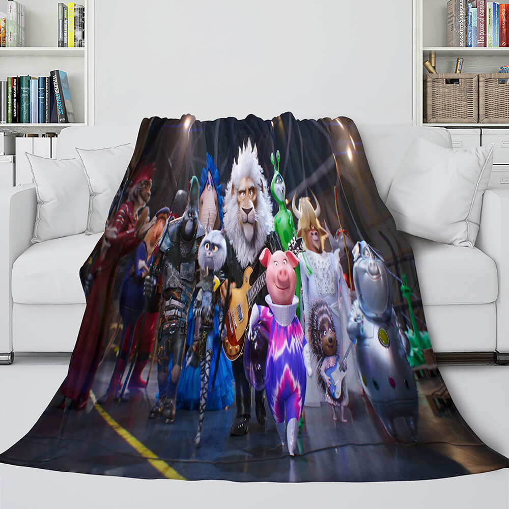 Manta de franela polar Sing 2 para cosplay, regalo de Navidad