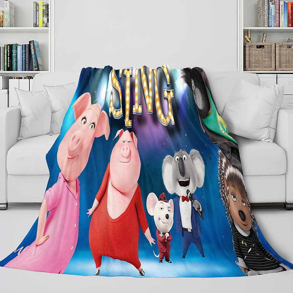 Manta de franela polar Sing 2 para cosplay, regalo de Navidad