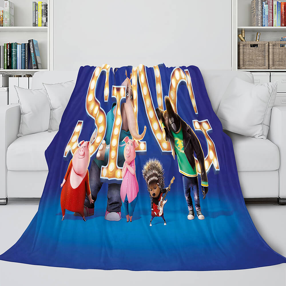 Manta de franela polar Sing 2 para cosplay, regalo de Navidad