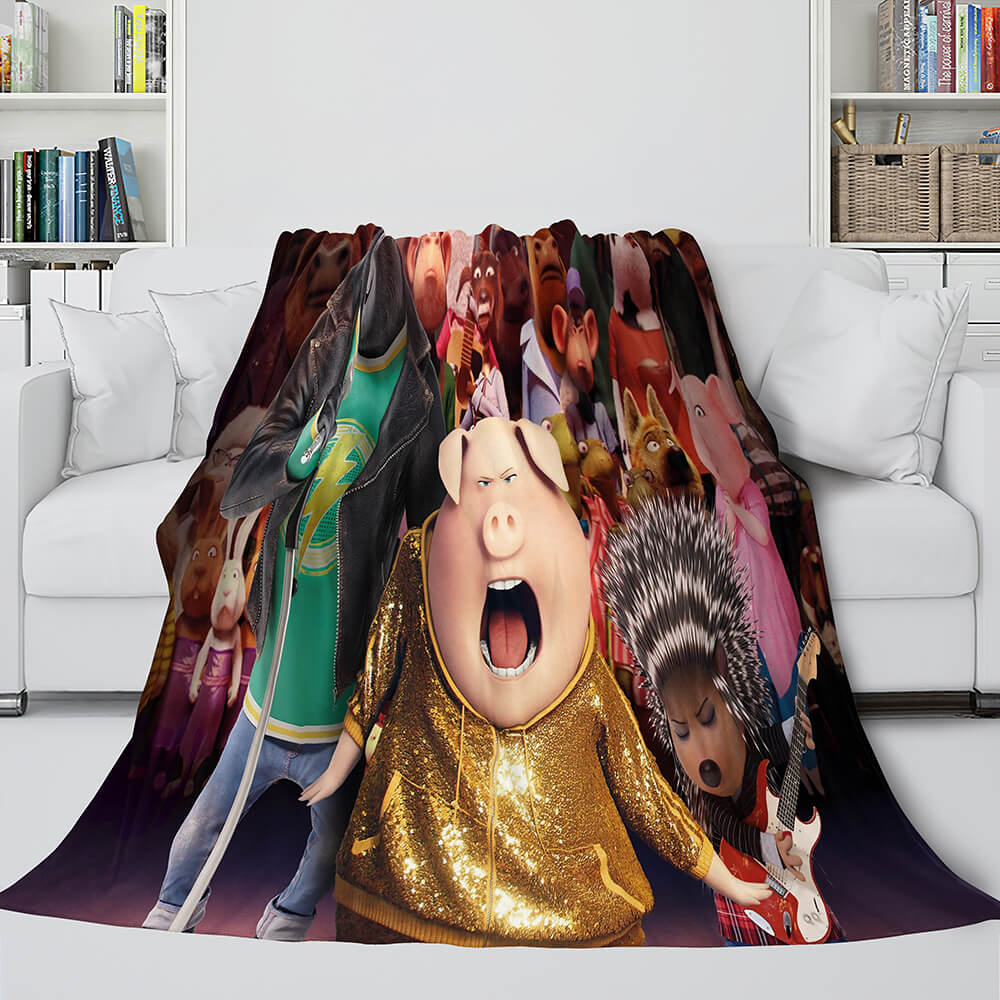 Manta de franela polar Sing 2 para cosplay, decoración de habitación