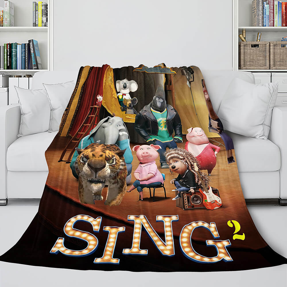 Manta de franela polar Sing 2 para cosplay, decoración de habitación