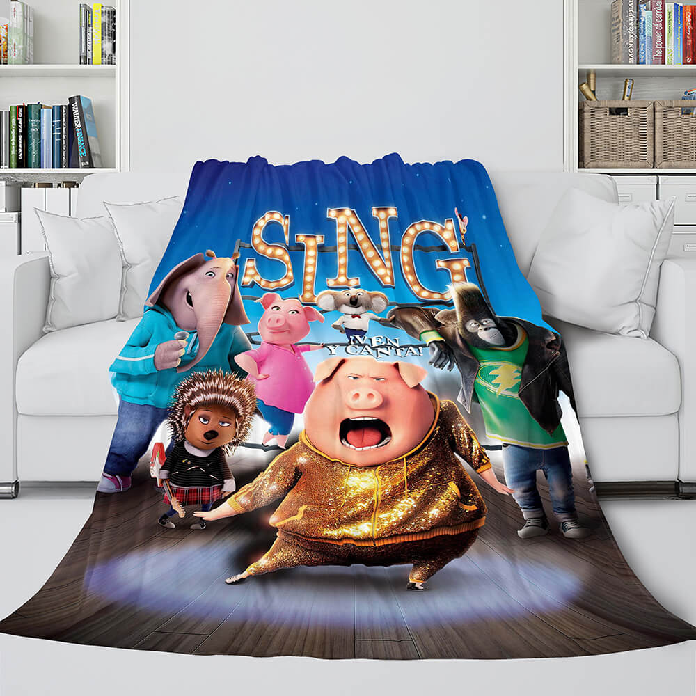 Manta de franela polar Sing 2 para cosplay, decoración de habitación