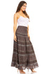 Sakkas Lace and Ribbon Peasant Boho Skirt