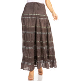 Sakkas Lace and Ribbon Peasant Boho Skirt