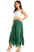 Sakkas Emery Womens Vintage Retro Maxi Rayon Embroidered Zigzag Hem Flowy Skirt