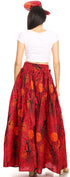 Sakkas Asma Convertible Traditional Wax Print Adjustable Strap Maxi Skirt Dress