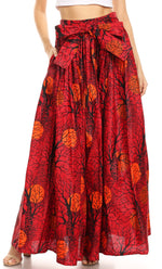 Sakkas Asma Convertible Traditional Wax Print Adjustable Strap Maxi Skirt Dress