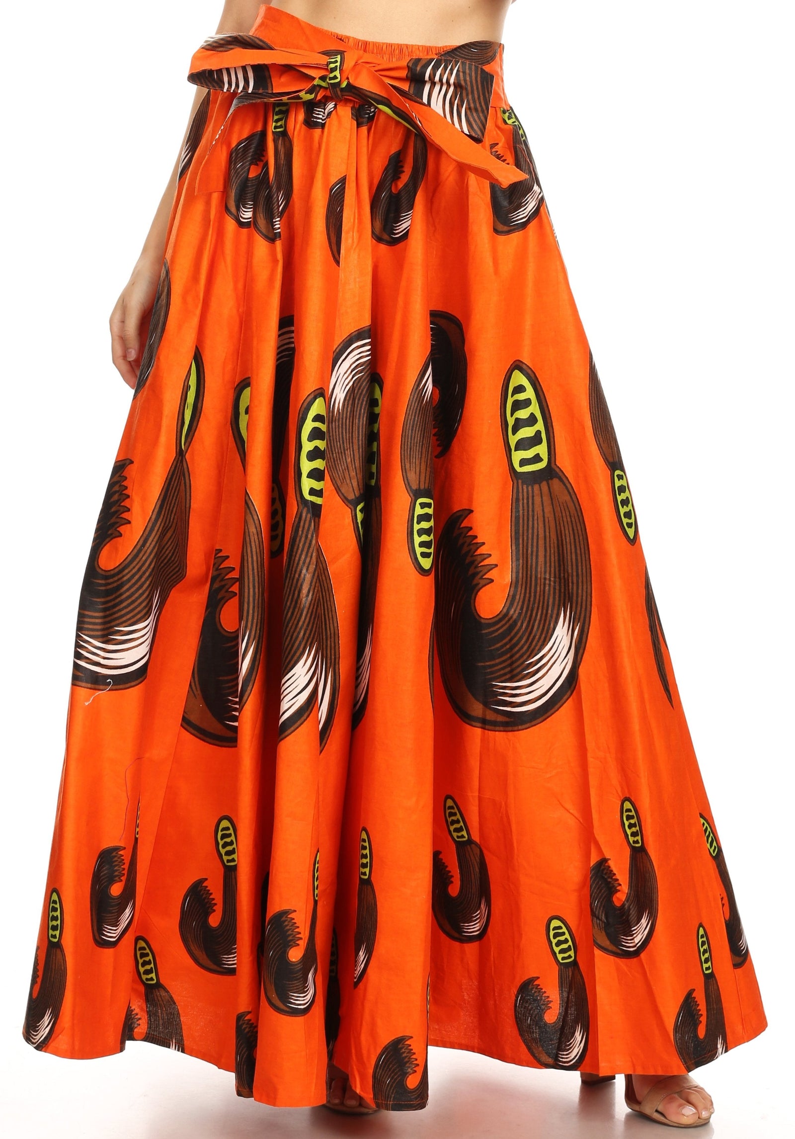 Sakkas Asma Convertible Traditional Wax Print Adjustable Strap Maxi Skirt Dress