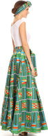 Sakkas Asma Convertible Traditional Wax Print Adjustable Strap Maxi Skirt Dress