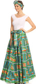 Sakkas Asma Convertible Traditional Wax Print Adjustable Strap Maxi Skirt Dress