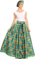 Sakkas Asma Convertible Traditional Wax Print Adjustable Strap Maxi Skirt Dress
