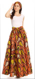 Sakkas Asma Convertible Traditional Wax Print Adjustable Strap Maxi Skirt Dress