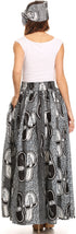 Sakkas Asma Convertible Traditional Wax Print Adjustable Strap Maxi Skirt Dress