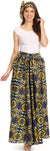 Sakkas Asma Convertible Traditional Wax Print Adjustable Strap Maxi Skirt Dress