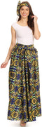 Sakkas Asma Convertible Traditional Wax Print Adjustable Strap Maxi Skirt Dress