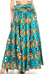 Sakkas Asma Convertible Traditional Wax Print Adjustable Strap Maxi Skirt Dress