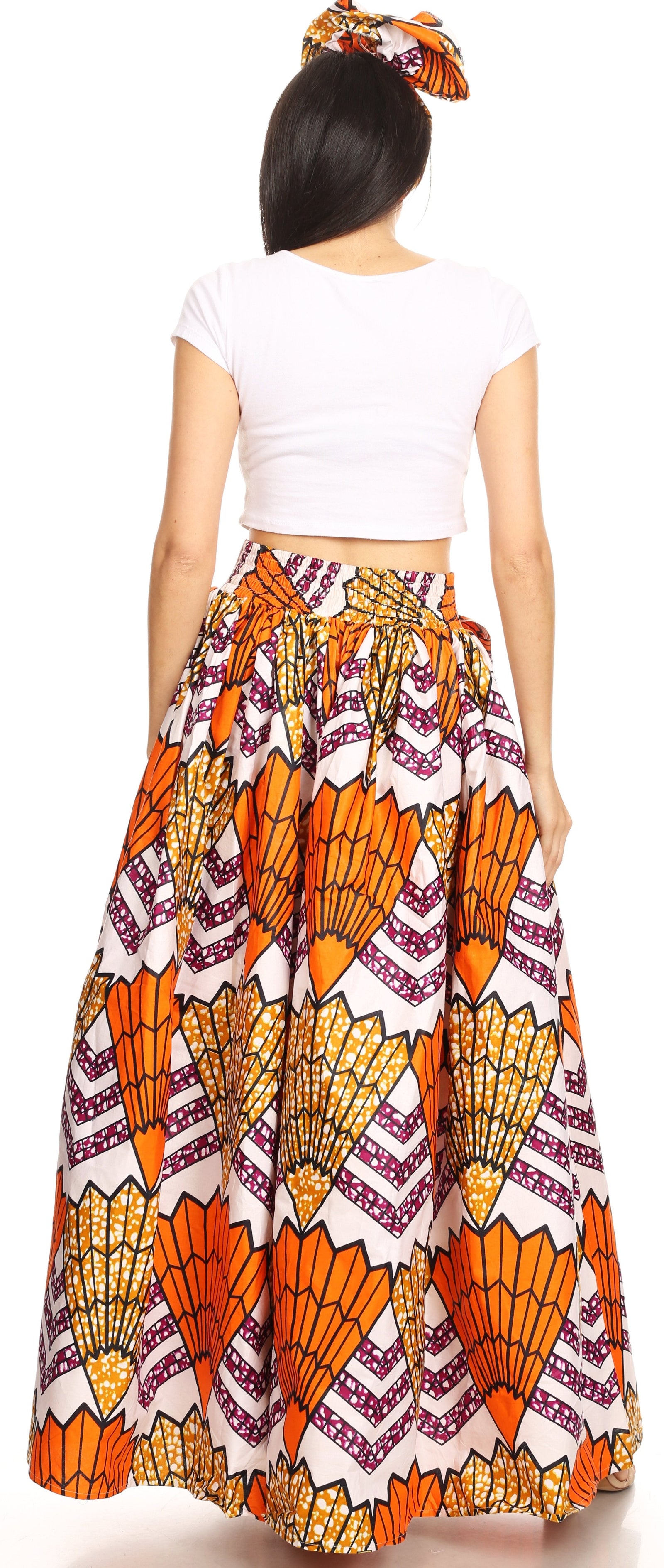 Sakkas Asma Convertible Traditional Wax Print Adjustable Strap Maxi Skirt Dress