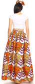 Sakkas Asma Convertible Traditional Wax Print Adjustable Strap Maxi Skirt Dress
