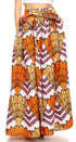 Sakkas Asma Convertible Traditional Wax Print Adjustable Strap Maxi Skirt Dress